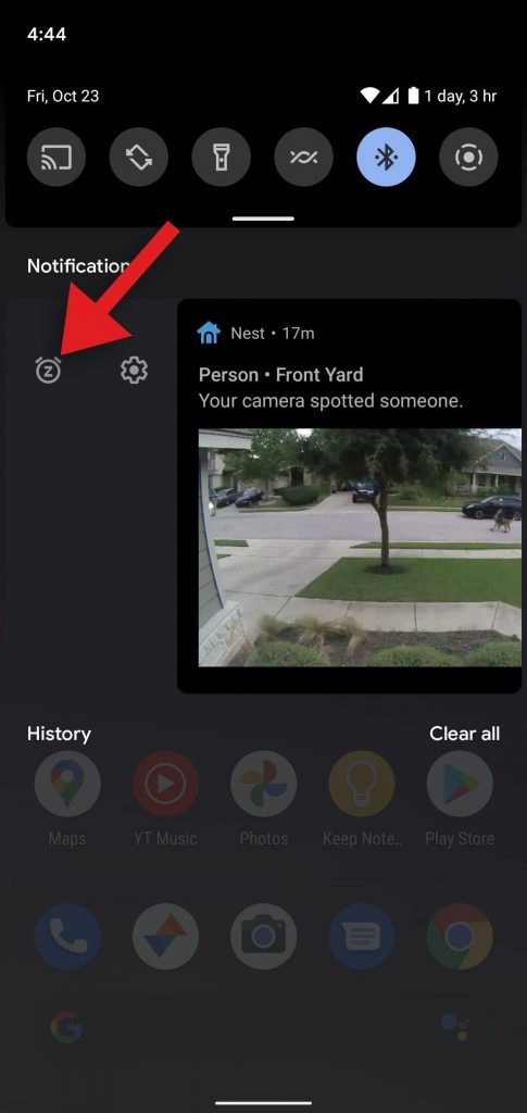 تنظیمات Snoozing
