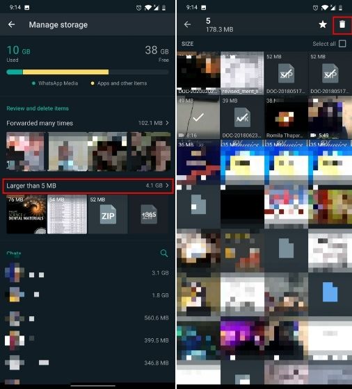 آزادسازی حافظه واتساپ