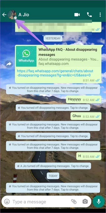 معنی disappear در واتساپ