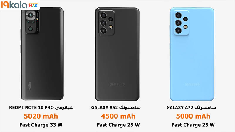 مقایسه xiaomi note10 pro با a52 و a72 از نظر قدرت