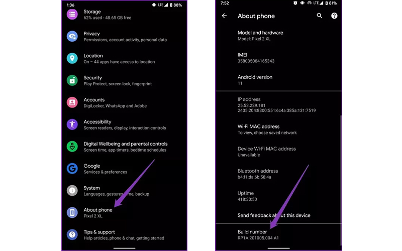 مسیر فعال‌سازی Developer Options در اندروید