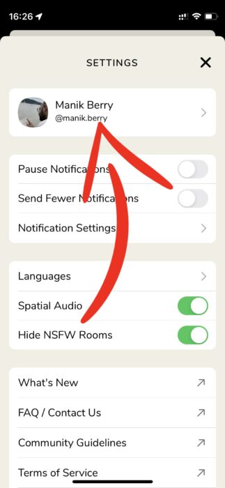 دیلیت اکانت کلاب هاوس اندروید