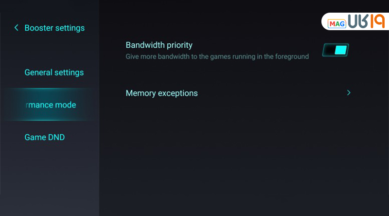 بخش Performance Mode در گیم توربو شیائومی