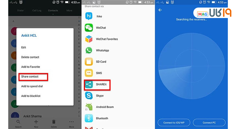 انتقال مخاطبین از ایفون به شیائومی با shareit