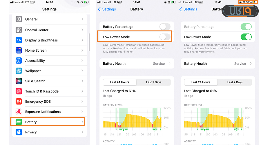 تنظیم low power mode