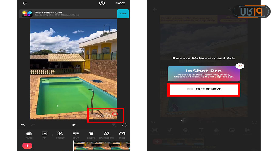 حذف لوگو از روی عکس با اینشات