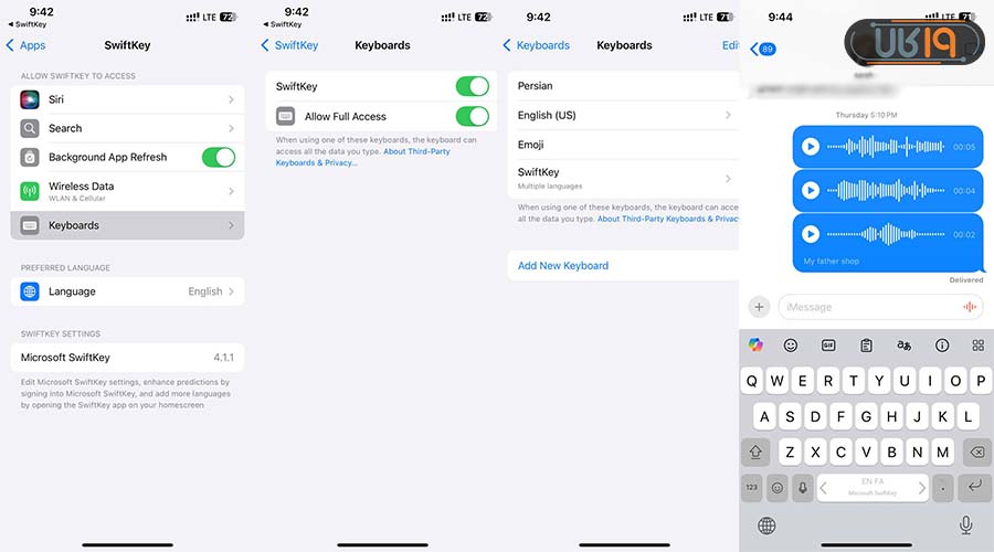 کیبورد فارسی برای ایفون